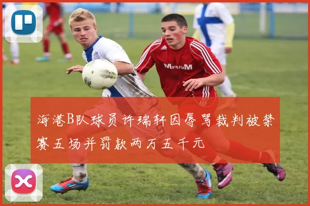 海港B队球员许瑞轩因辱骂裁判被禁赛五场并罚款两万五千元